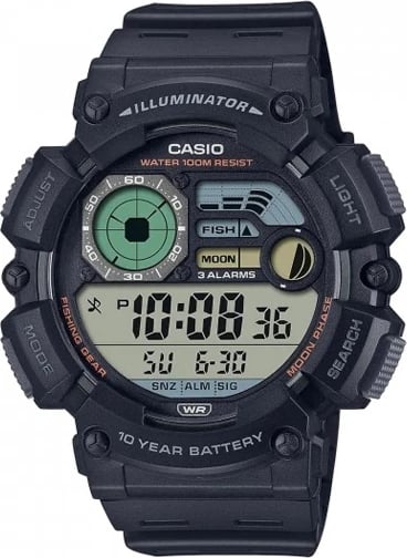 Orë dore për meshkuj CASIO SPORT Illuminator, e zezë