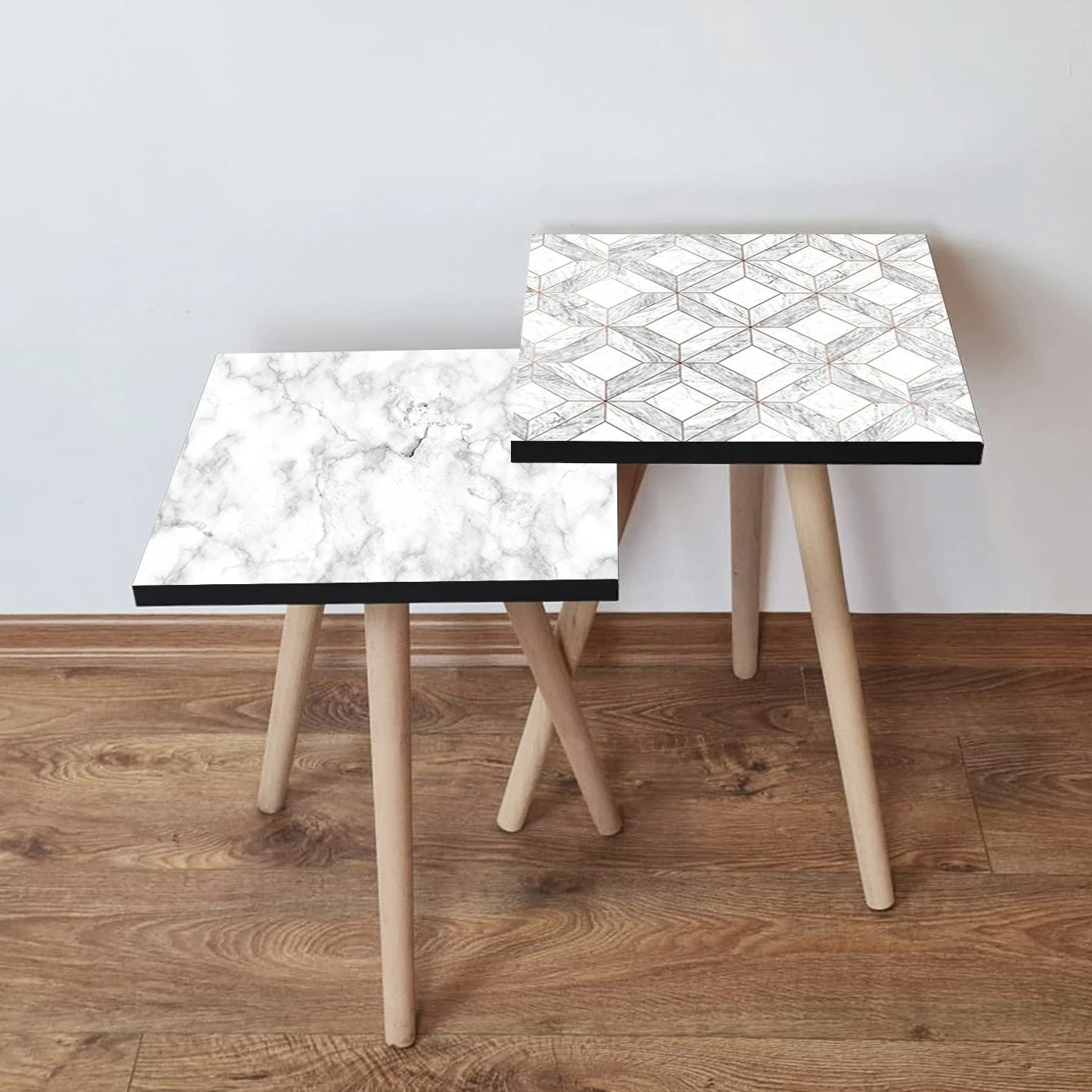 Set tavolinash ndihmëse, dy copë, Skye Decor, ngjyrë e zezë, 2Shp506