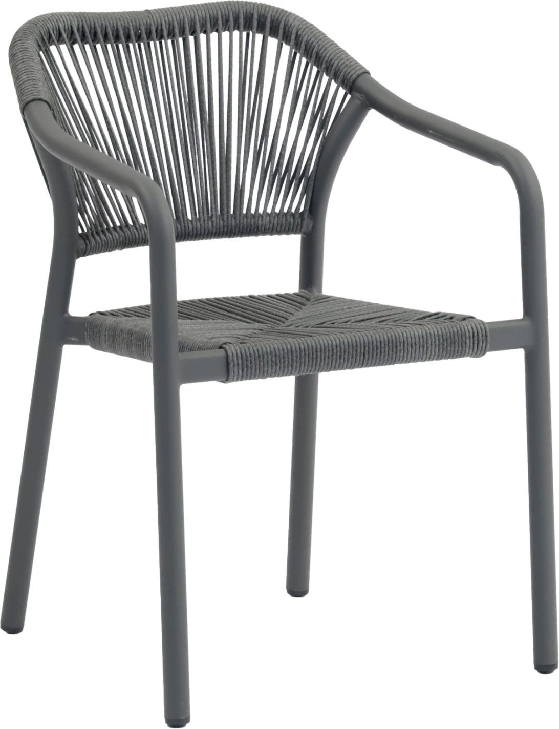 Karrige me krah për ngrënie, alumini, LUCCI, FH6266.01, ngjyrë gri e errët, 58x56x79H cm