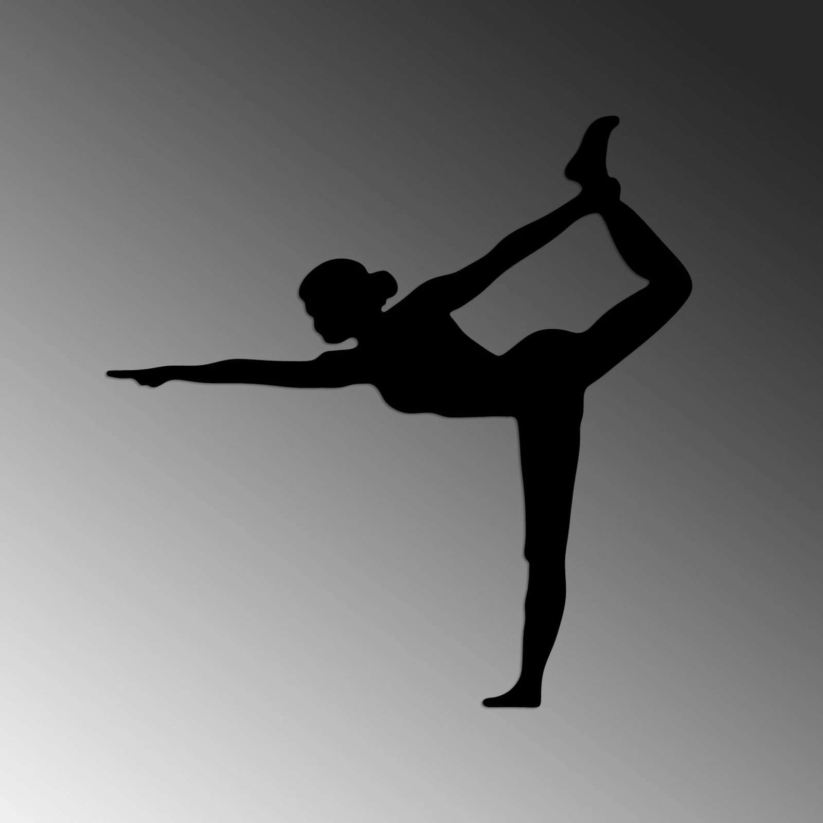 Aksesor dekorativ metalik për mur, Wallity Yoga 11, ngjyrë e zezë, 55x55cm