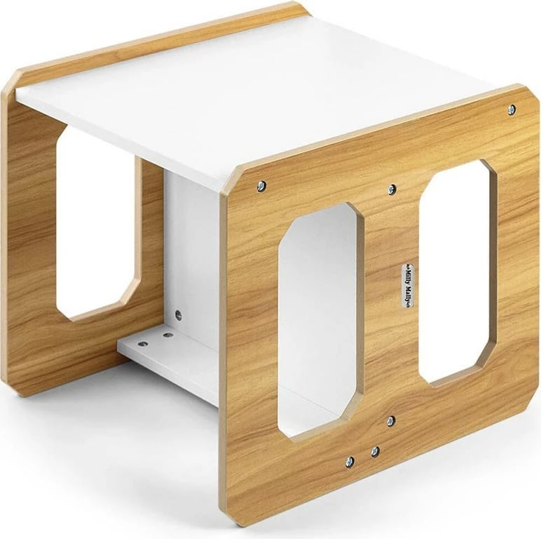 Set mobilje 3‑në‑1, Milly Mally Stella, tavolinë + karrige, modulare, MDF, për fëmijë 3–6 vjeç, Natural