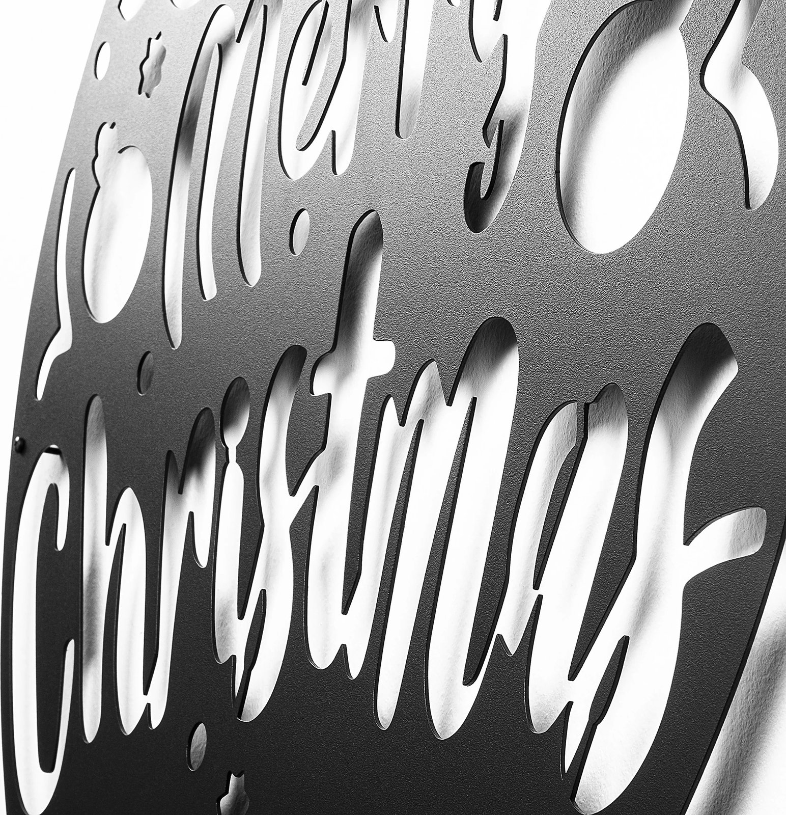 Aksesor dekorativ metalik për mur, ngjyrë e zezë, XMASBLACK - 007