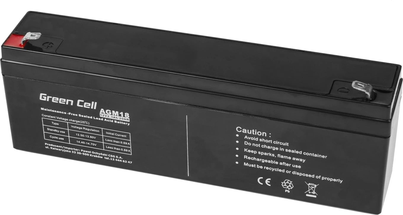 Bateri UPS Green Cell AGM18 12 V 2.3 Ah e zezë Bateri UPS Green Cell AGM18 12 V 2.3 Ah e zezë
