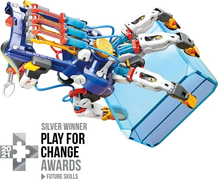 Set edukativ Piatnik Cyborg Hand, kit shkencor për montim dore hidraulike, për fëmijë 10+ vjeç, pa bateri