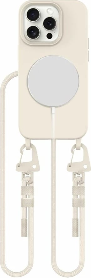Mbështjellës Tech-Protect MagNecklace për iPhone 15 Plus/iPhone 14 Plus, MagSafe, Bezhe me litar
