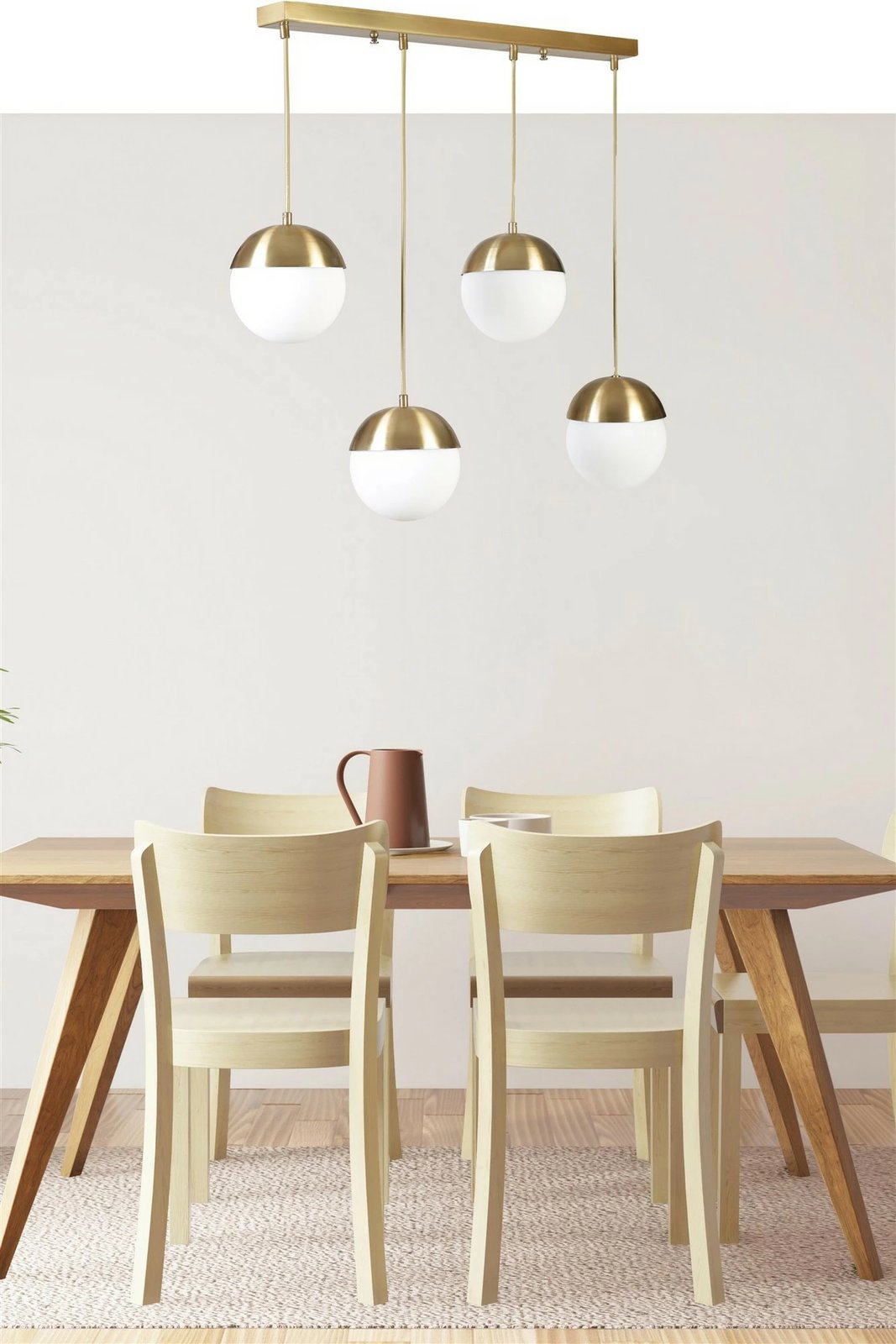 Llambë tavani Opviq, 4 sfera, metalike, ngjyrë ari dhe e bardhë