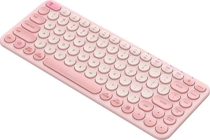 Tastierë wireless Baseus K01A, tri-modesh, baby pink