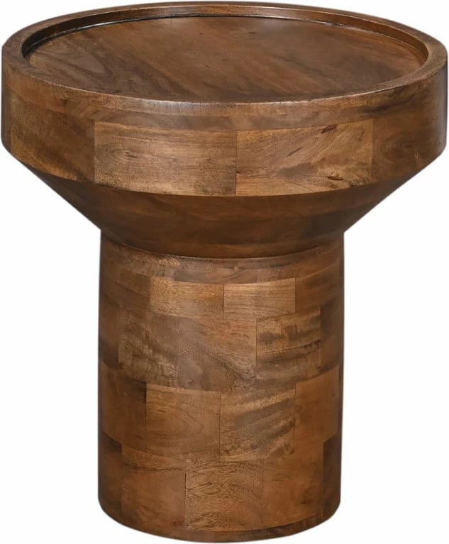 Tavolinë anësore Dubai, dru mango, ngjyrë arre, 50x50x54 cm