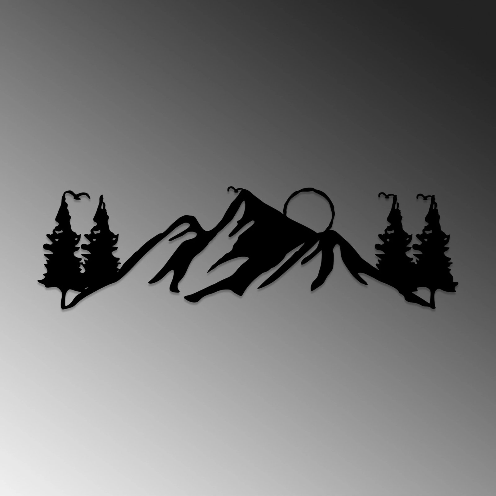 Aksesor dekorativ metalik për mur, peizazh, Wallity, Landscape 3