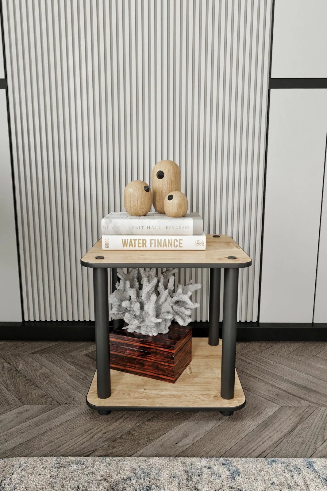 Tavolinë anësore dy kate, ngjyrë lisi, Skye Decor