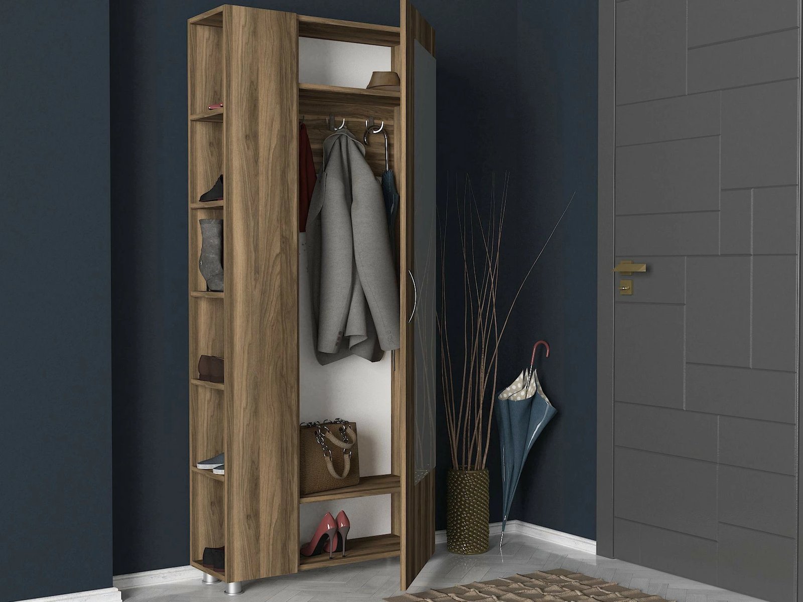 Stendë për korridor Meyra, ngjyrë arre