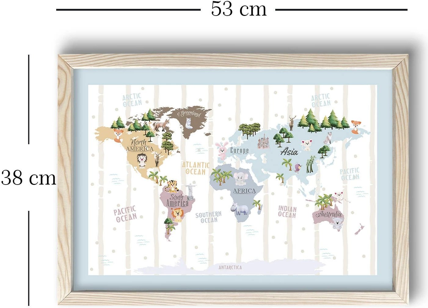 Pikturë dekorative me kornizë MDF, Wallity, shumëngjyrëshe, 38x53cm