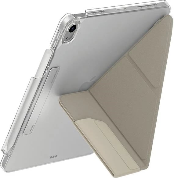 Mbështjellës tablet UNIQ Camden Click për iPad Air 11" (2024), tri-stend Y-fold, auto wake/sleep, mbajtëse Apple Pencil, bezhë