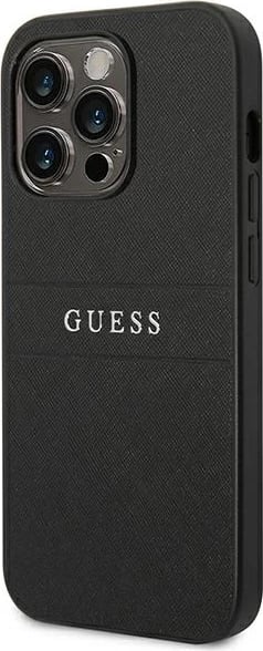 Mbështjellës Guess GUHCP14LPSASBBK për iPhone 14 Pro 6.1", Saffiano Strap, i zi