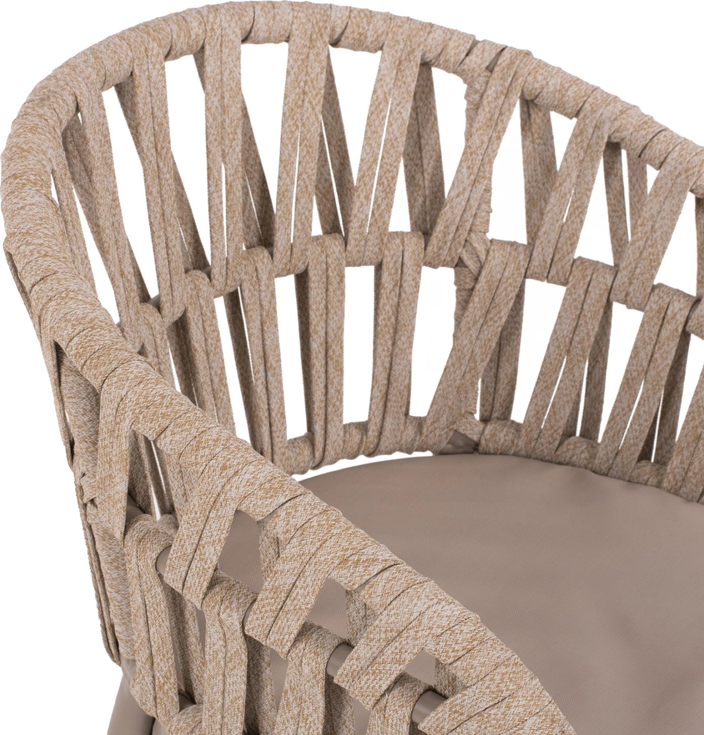 Karrige alumini, ngjyrë mocha e lehtë dhe litar bezhë, 57x56x78 cm, FH5857.03