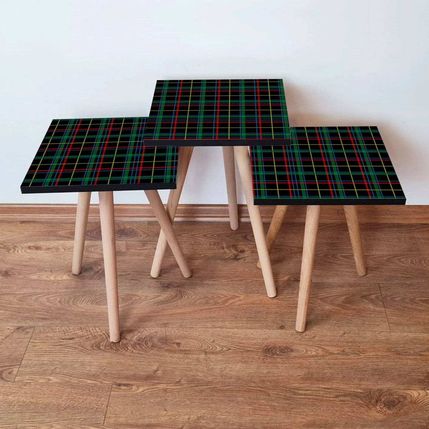 Set tavolinash ndihmëse (3 copë), Skye Decor, 3Shp367, ngjyrë e zezë