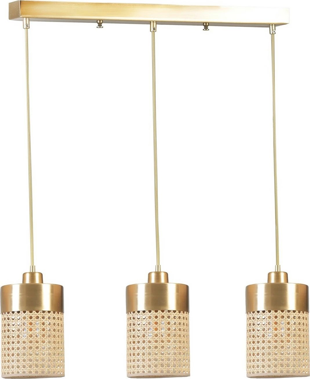 Llambë tavani Opviq Zeus, 3-sh, rattan dhe ari