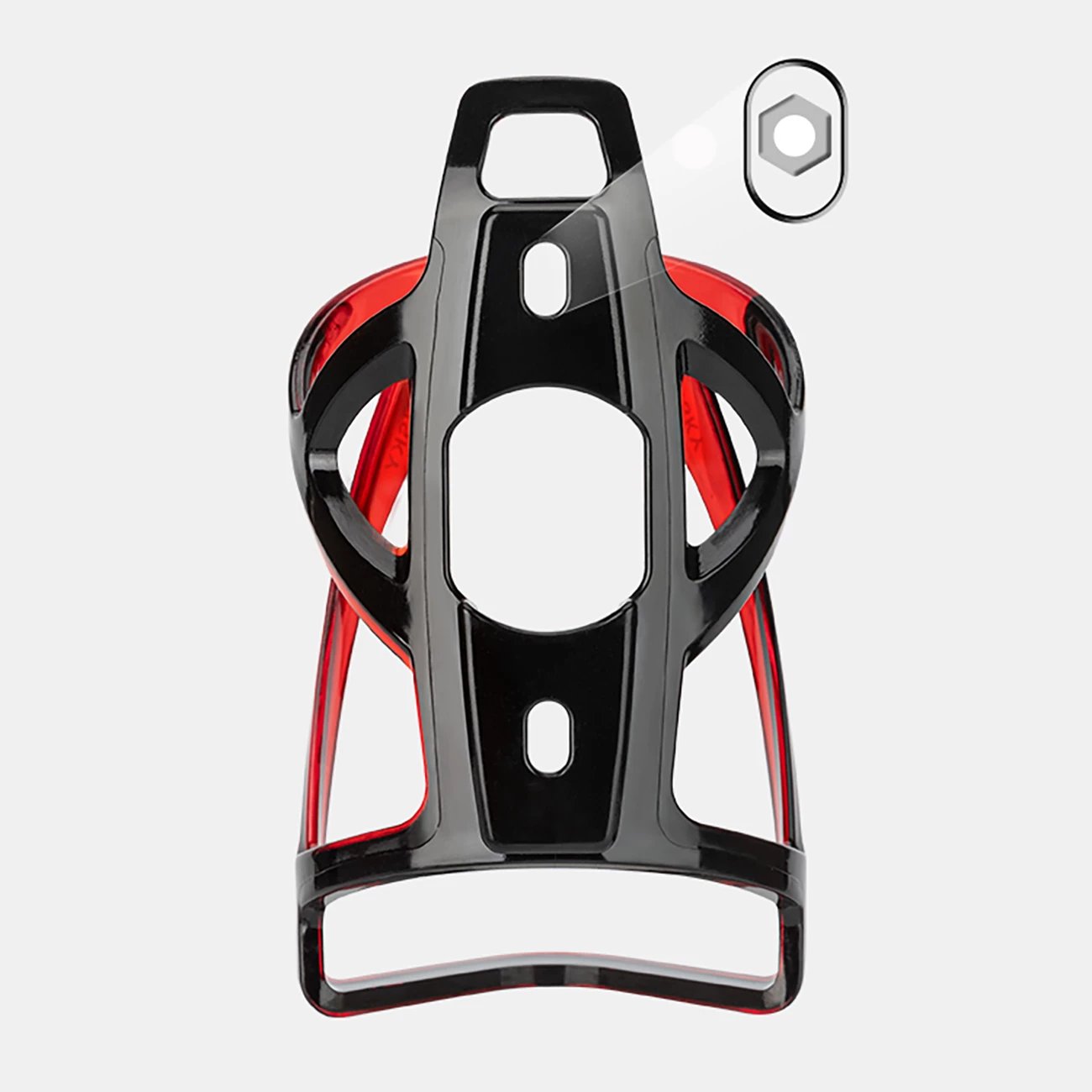 Mbajtës shishe biçiklete, Wozinsky, WUR-01BR, PC 35 g, montim në kornizë, 135x77 mm, zi e kuqe