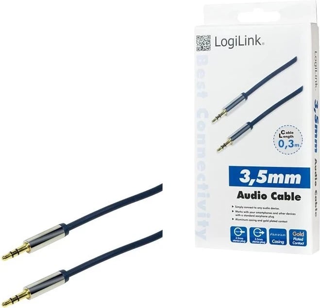Kabllo LogiLink miniJack 0.3m, blu
