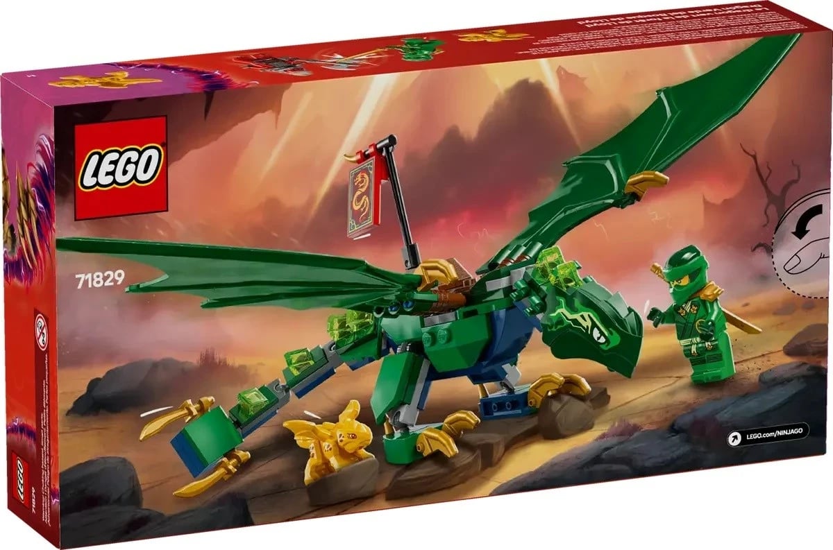 Set lodrash LEGO NINJAGO Lloyd's Green Forest Dragon 71829, 2 minifigura, për fëmijë 6+ vjeç, Jeshile