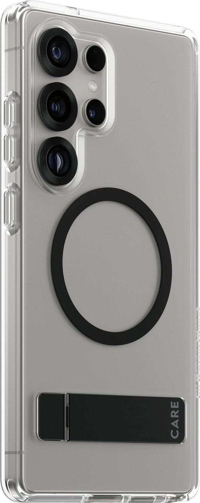 Mbështjellës PanzerGlass CARE Feature Case me kickstand & QI për Galaxy S25 Ultra, transparent