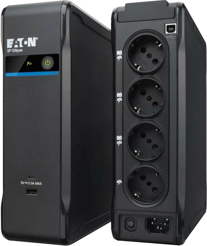 UPS Eaton 3P Ellipse 3P900UD 900VA 540W 4x Schuko C14 USB-A/USB-C Tower, e zezë