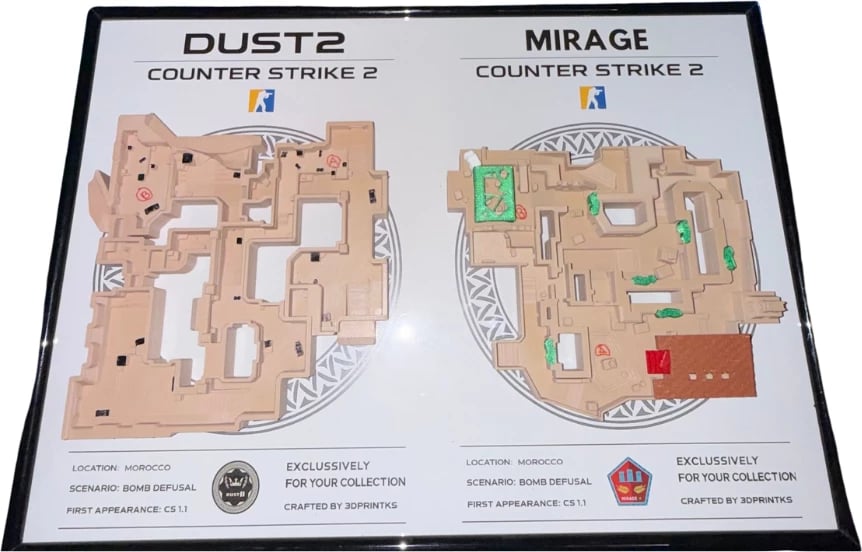 Kornizë CS2/CS:GO - 3D Map Dust2+Mirage