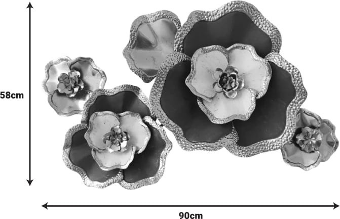 Dekor për mur Rosalia Inart metal ngjyrë ari-e zezë 90x58x7.5cm
