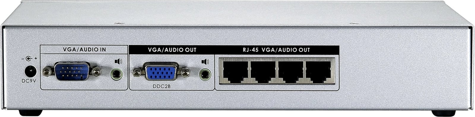 Transmetues AV LevelOne 4-Port Cat.5 VGA, 2048 x 1536, i zi, argjendtë