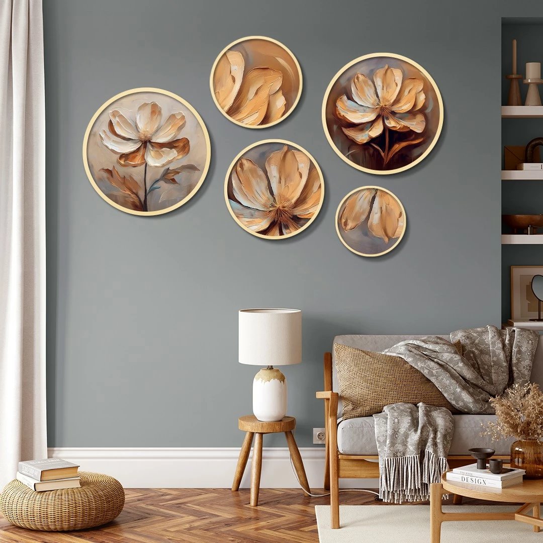 Set pikturash dekorative të kornizuara MDF (5 copë), Wallity, Yats-19