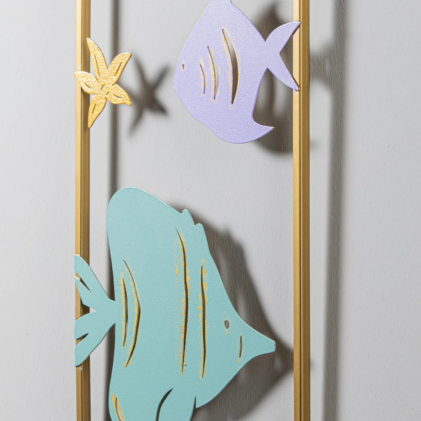 Aksesor dekorativ metalik Wallity, akuarium, shumëngjyrësh, 32x5x90cm