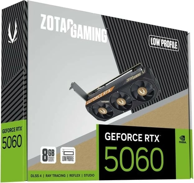 Kartë grafike ZOTAC GeForce RTX 5060 LP 8GB GDDR7, 128-bit, 2x DisplayPort/HDMI, PCIe 5.0 x8