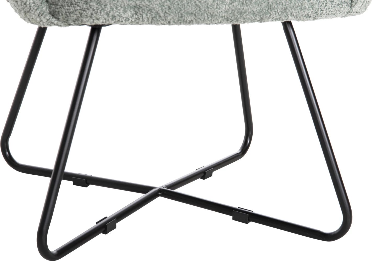 Karrige e rehatshme HARNIS FH9603.05, ngjyrë fistik, bazë metalike e zezë, 59.5x64x77H cm