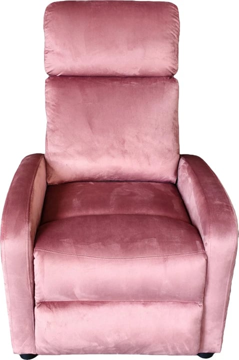 Fotel relaksues Norva, kadife, rozë e zbehtë, 68.5x86x100cm