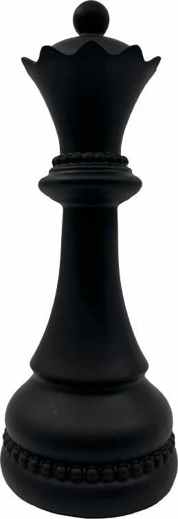 Figurë dekorative shah, mbretëreshë, polirezine e zezë, 10x10x26cm