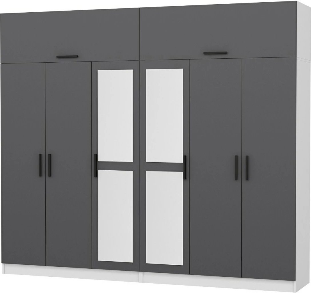 Dollap garderobe Skye Decor, ngjyrë antracit, 270x235x52cm