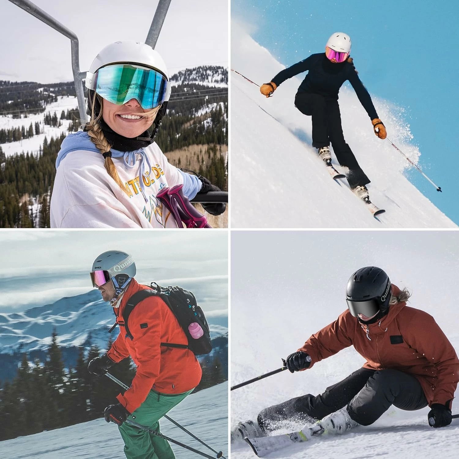 Syze skijimi Qunature Black pa kornizë, të zeza