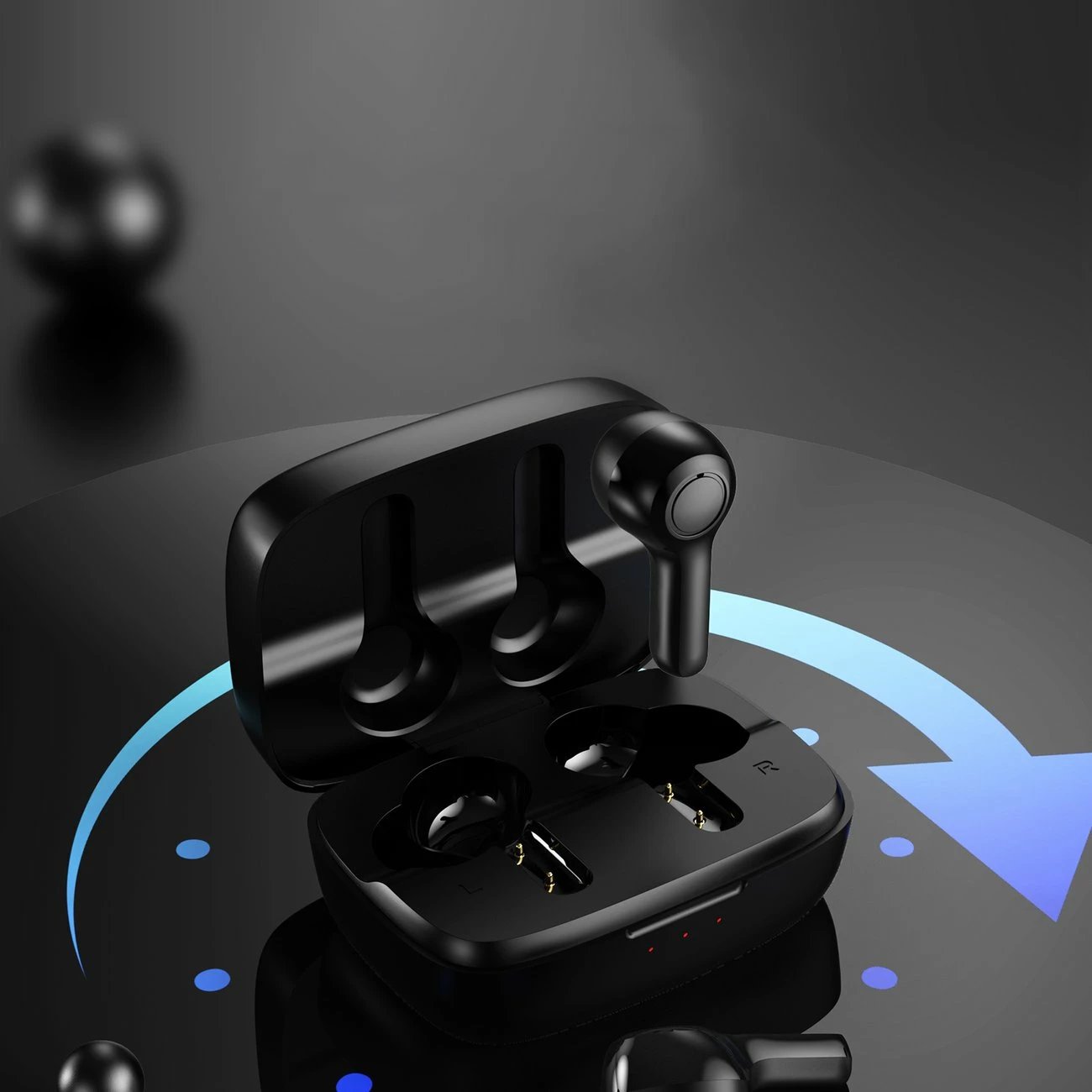 Kufje wireless TWS Choetech BH-T09 me panel diellor, të zeza