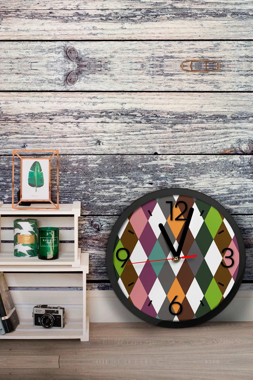Orë dekorative MDF, shumëngjyrëshe, Wallity, Artavessa3Dclock13