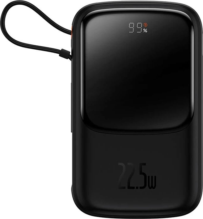 Powerbank Baseus Qpow Pro 10000mAh, 22.5W, me kabllo USB-C, e zezë