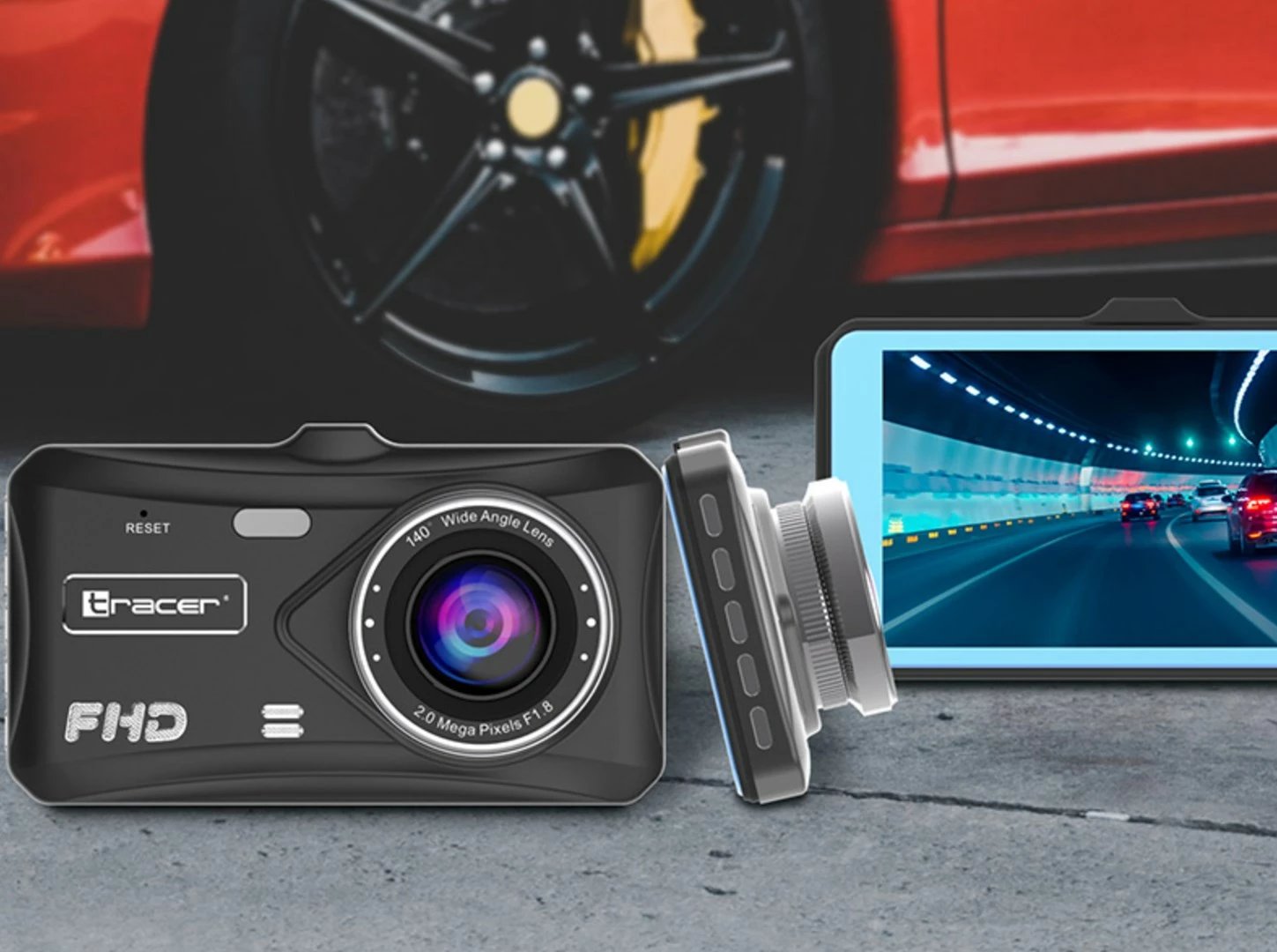 Kamerë për veturë Tracer 4TS, 4", Full HD, e zezë 