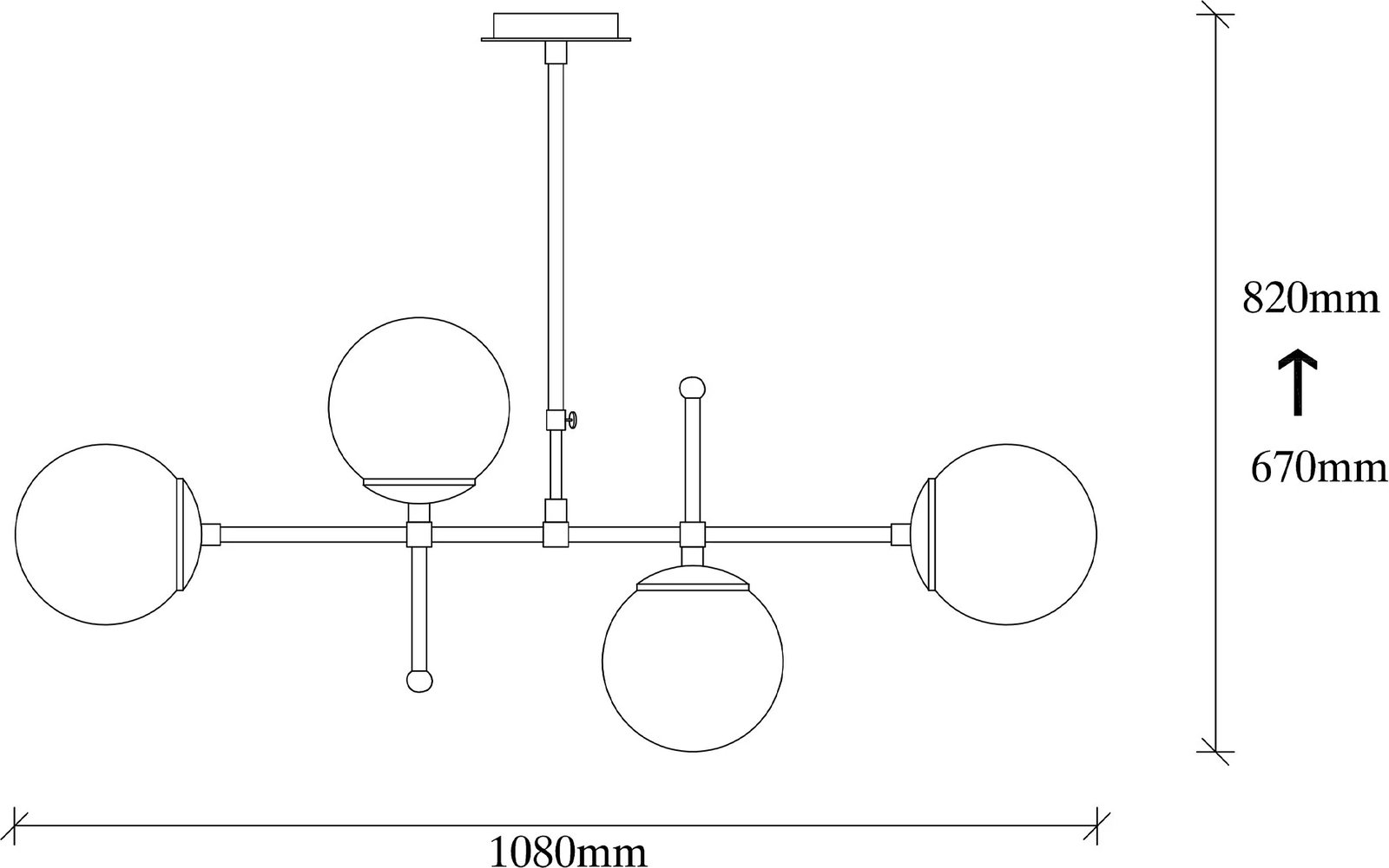 Llambë tavani Opviq, My Legend - 145-AV2, dizajn skandinav, e zezë dhe e bardhë