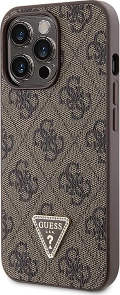 Mbështjellës Guess Crossbody 4G Metal Logo për iPhone 13 Pro/13, Kafe me rrip
