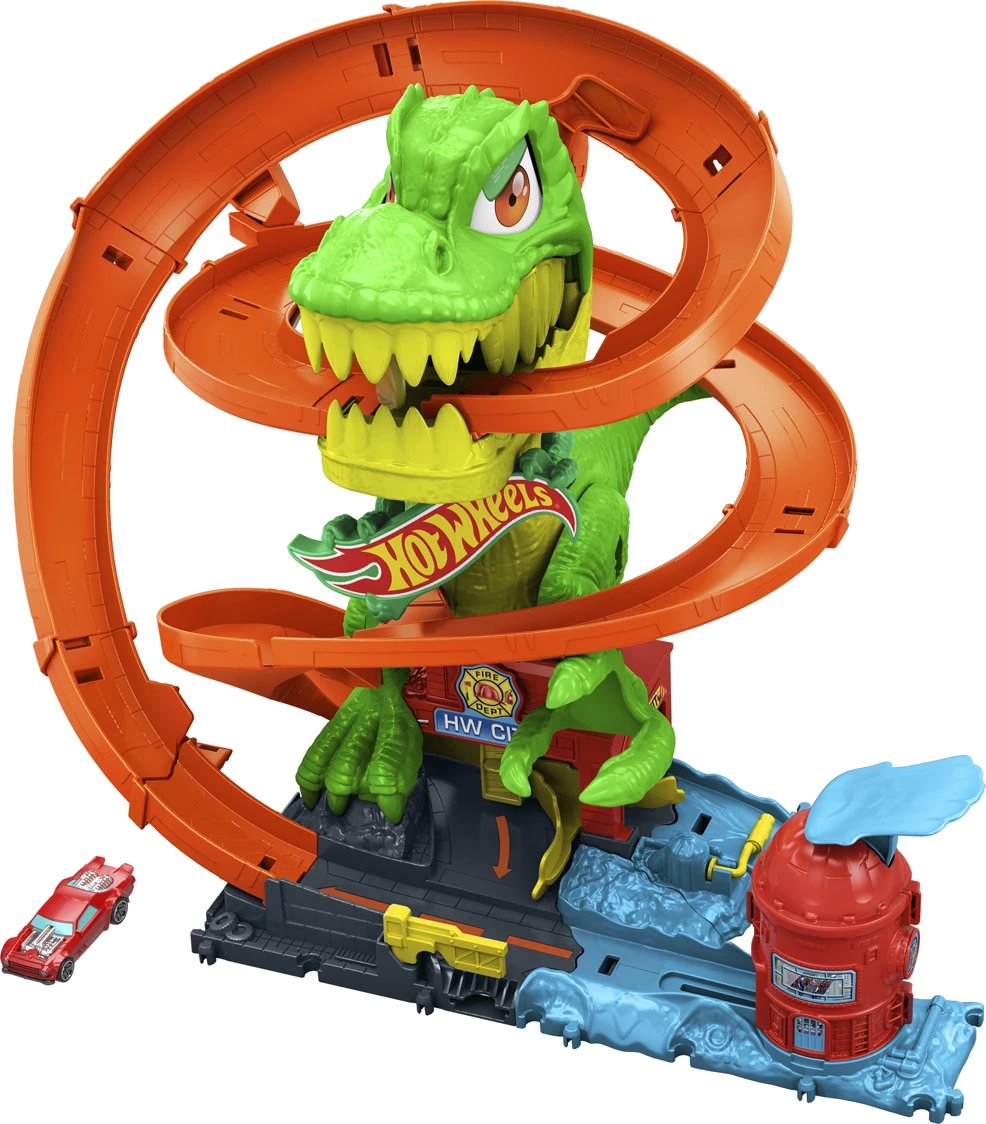 Hot Wheels City T-Rex Blaze Battle Playset