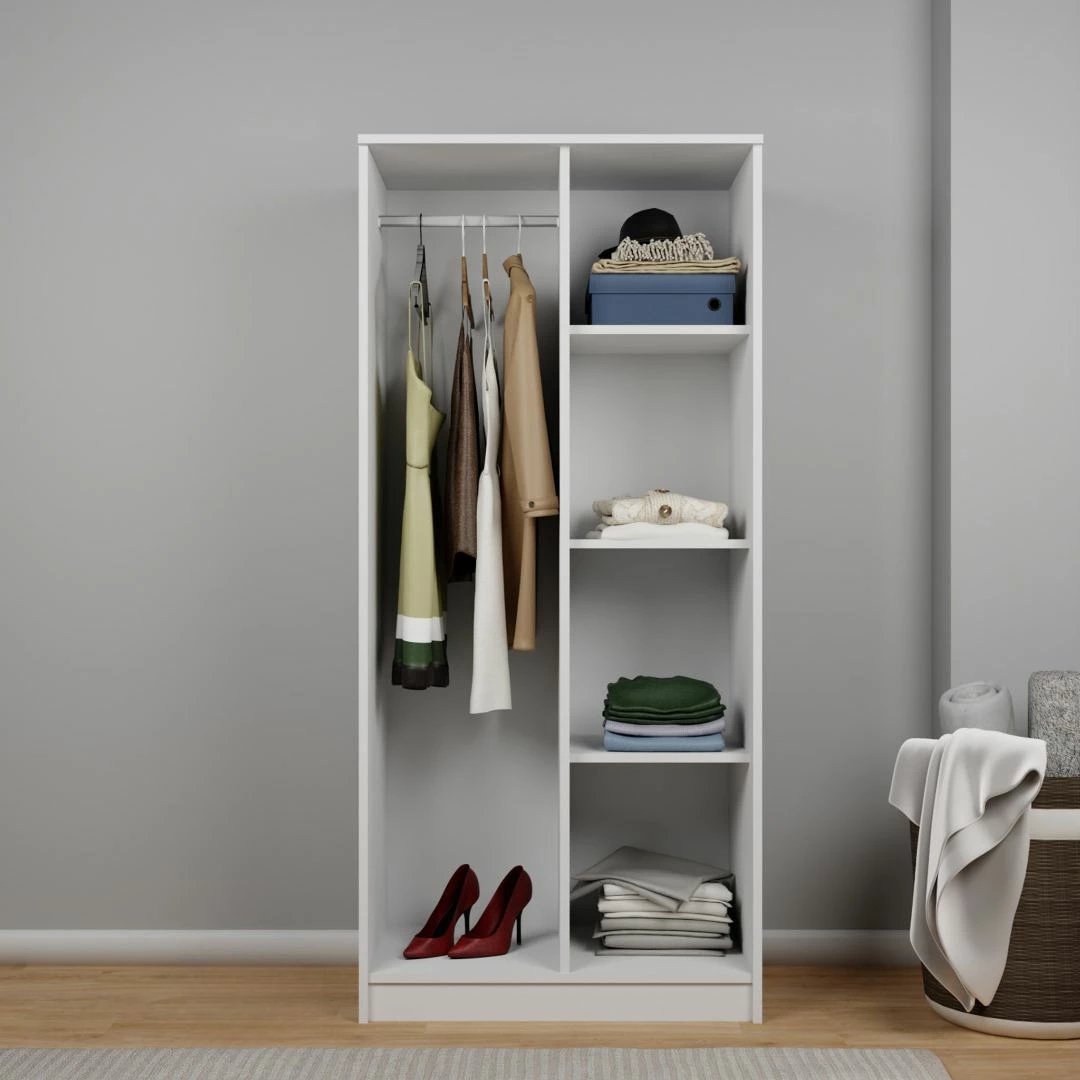 Dollap rrobash Skye Decor, i bardhë, Kardelen 1600-100