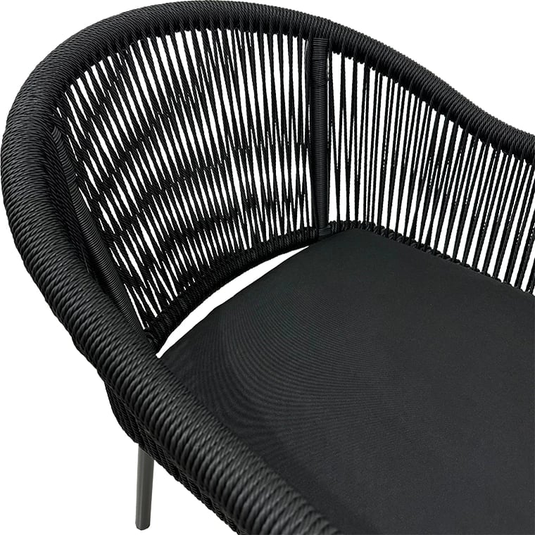 Karrige alumini Legana e grumbullueshme, kornizë antracit-rattan, 56x66x82cm