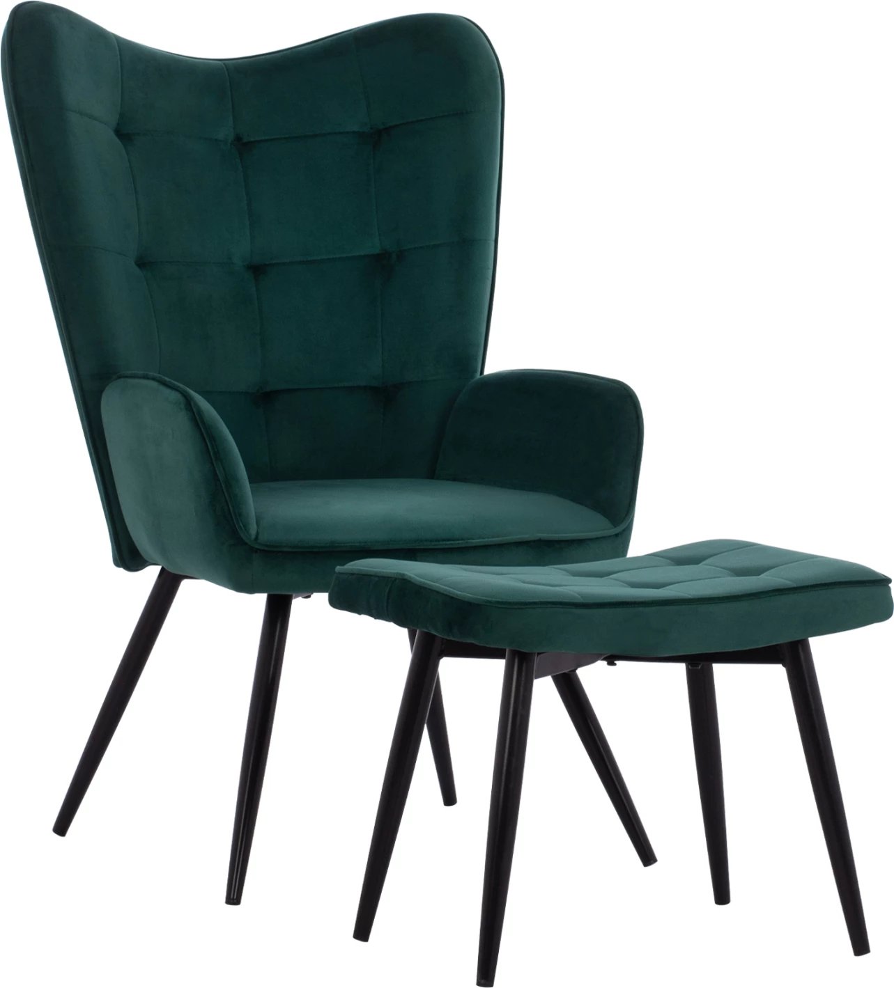 Fotelje CRAWLEY me tabure, ngjyrë cypress velvet FH8918.03