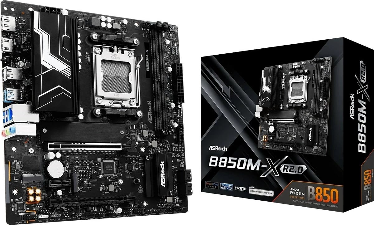 Pllakë amë Asrock B850M-X R2.0, Socket AM5, micro ATX, e zezë