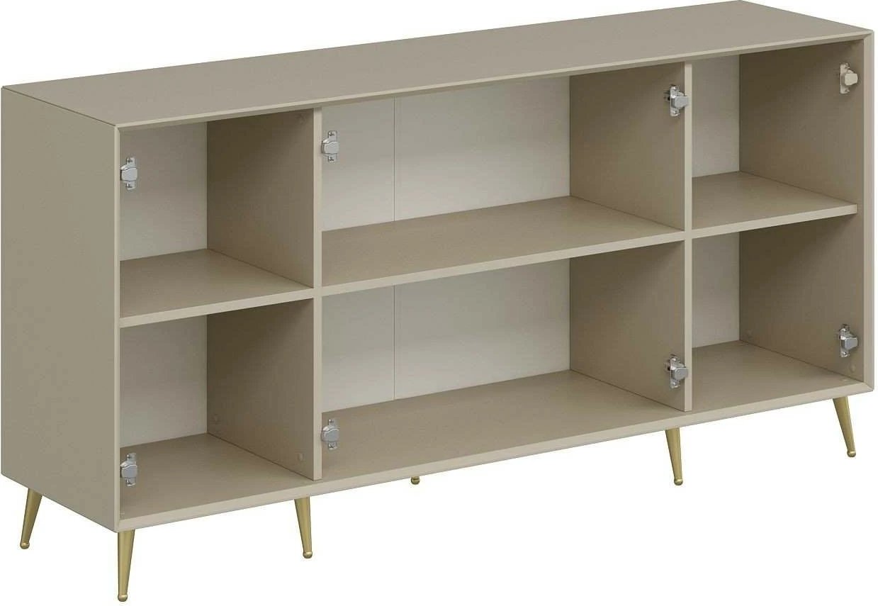 Konsolë Skye Decor, ngjyrë ranore, me pasqyrë