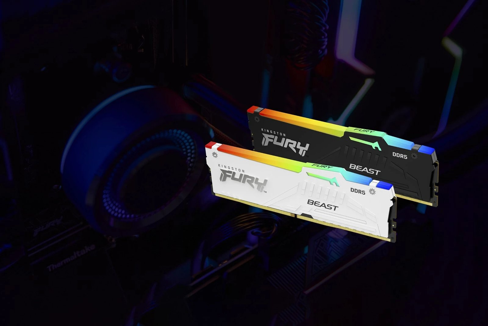 RAM Memorie Kingston Technology FURY RGB, 64GB DDR5, CL36 (2x32GB) RAM Memorie Kingston Technology FURY RGB, 64GB DDR5, CL36 (2x32GB)